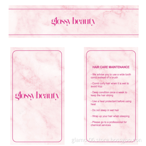 Wholesale Custom Tags for wigs Paper Hangtags For hair bundle Own Logo